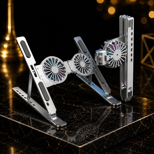 Foldable Dual Fan Laptop Cooling Stand Ⓢ