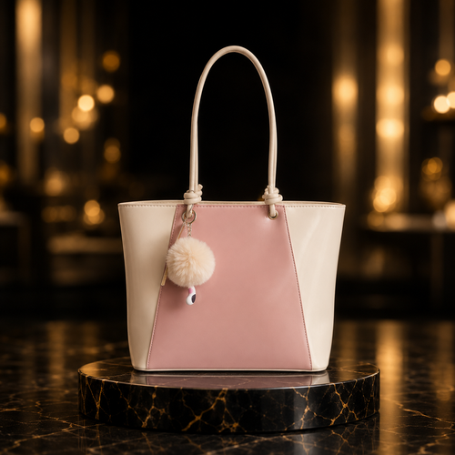 Two-Tone Elegant Tote Handbag